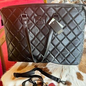 Badgley Mischka Black Quilted Tote
